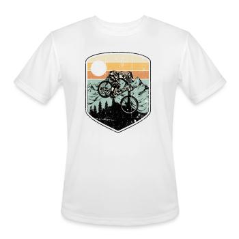 Sunset Ridge BMX Mountain Ride - Men's Moisture Wicking Performance T-Shirt - white - Front - Jackson (183cm)