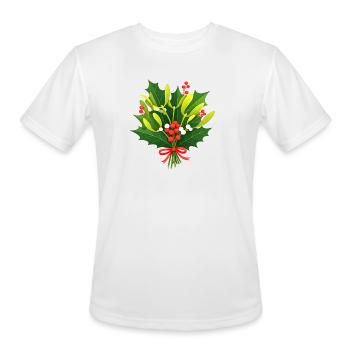 Festive Holly Botanical Design - Men's Moisture Wicking Performance T-Shirt - white - Front - Jackson (183cm)