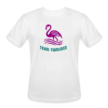 Team Flamingo - Men's Moisture Wicking Performance T-Shirt - white - Front - Jackson (183cm)