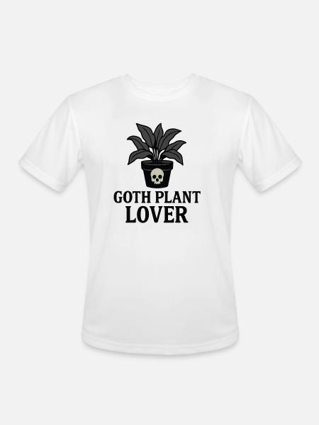 Goth Plant Skull Design - Men's Moisture Wicking Performance T-Shirt - white