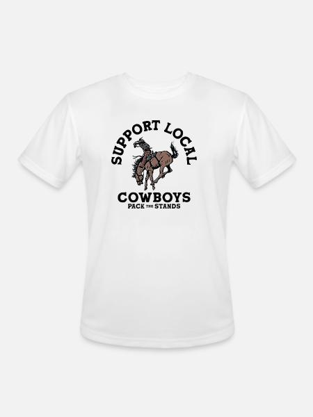 Soutenez les cow-boys locaux - T-Shirt Performance pour hommes - blanc