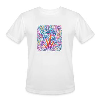Psychedelic Mushroom Dream - Men's Moisture Wicking Performance T-Shirt - white - Front - Jackson (183cm)