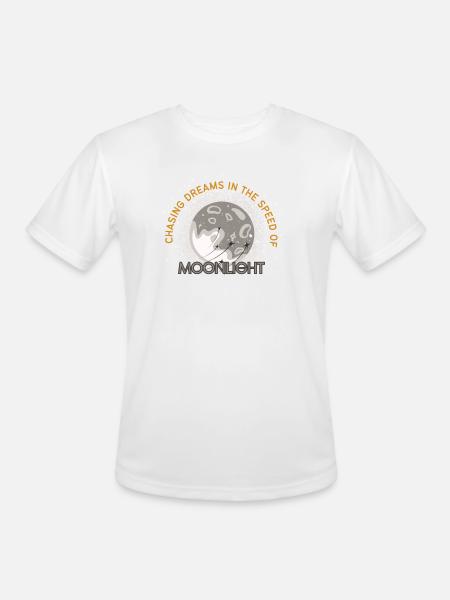 Celestial Moonlight Dream Illustration - Men's Moisture Wicking Performance T-Shirt - white