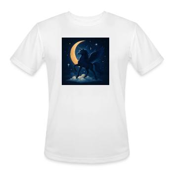 Magical Winged Unicorn Under Moonlight - Men's Moisture Wicking Performance T-Shirt - white - Front - Jackson (183cm)