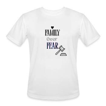 Family Over Fear Neon Typography Design - Men's Moisture Wicking Performance T-Shirt - white - Front - Jackson (183cm)