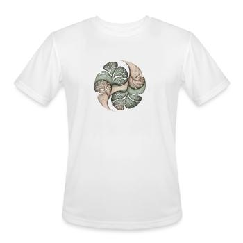 Abstract Leaf Pattern in Soft Tones - Men's Moisture Wicking Performance T-Shirt - white - Front - Jackson (183cm)