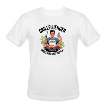  Grillmaster Extraobinaire BBQ King Backyard - Men's Moisture Wicking Performance T-Shirt - white - Front - Jackson (183cm)