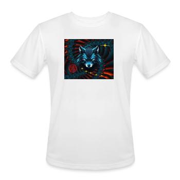 Luminescent Wolf Digital Art - Men's Moisture Wicking Performance T-Shirt - white - Front - Jackson (183cm)