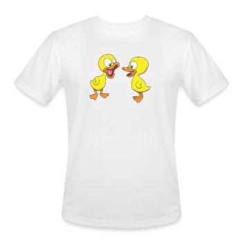 Quirky Duck Duo Illustration - Men's Moisture Wicking Performance T-Shirt - white - Front - Jackson (183cm)