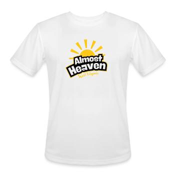 West Virginia Sunburst Emblem - Men's Moisture Wicking Performance T-Shirt - white - Front - Jackson (183cm)