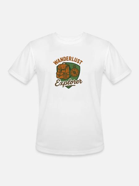 Wanderlust Explorer - Men's Moisture Wicking Performance T-Shirt - white