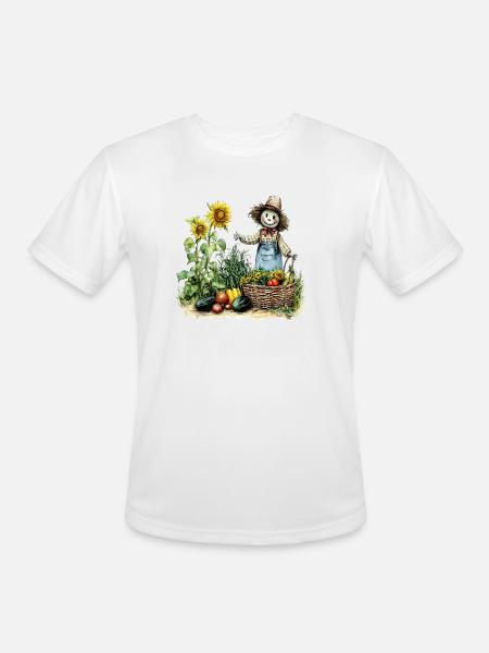 Harvest Sunflower Scarecrow - Men's Moisture Wicking Performance T-Shirt - white