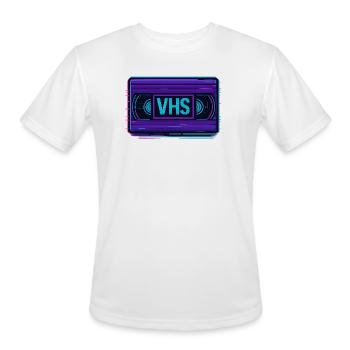 VHS Neon Retro Tape - Men's Moisture Wicking Performance T-Shirt - white - Front - Jackson (183cm)