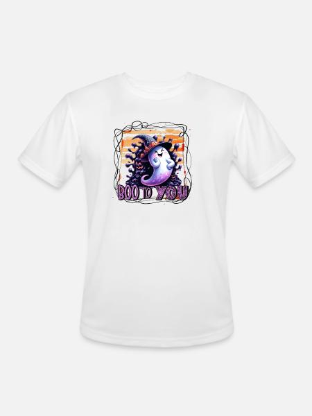 Whimsical Ghost Boo to You - Men's Moisture Wicking Performance T-Shirt - white