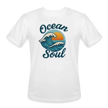 Ocean Soul Waves Sunset - Men's Moisture Wicking Performance T-Shirt - white - Front - Jackson (183cm)