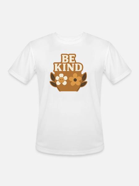 Be Kind Floral Basket Charm - Men's Moisture Wicking Performance T-Shirt - white
