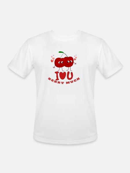 Berry Love Duo - Men's Moisture Wicking Performance T-Shirt - white