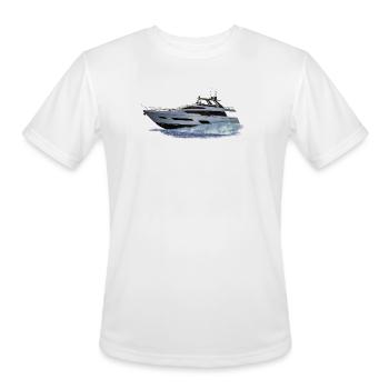 Sleek Yacht Silhouette Cruising - Men's Moisture Wicking Performance T-Shirt - white - Front - Jackson (183cm)