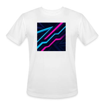 Neon Zigzag Pulse - Men's Moisture Wicking Performance T-Shirt - white - Front - Jackson (183cm)