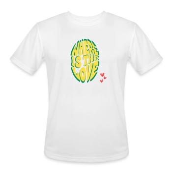 Where is the Love Egg Art hearts - Men's Moisture Wicking Performance T-Shirt - white - Front - Jackson (183cm)