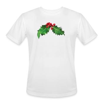 Christmas Holly - Men's Moisture Wicking Performance T-Shirt - white - Front - Jackson (183cm)