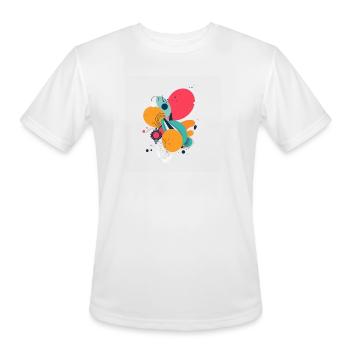 Vivid Abstract Floral Burst - Men's Moisture Wicking Performance T-Shirt - white - Front - Jackson (183cm)
