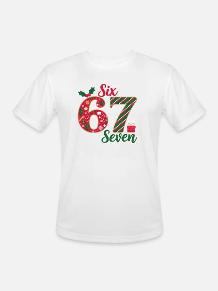 Six Seven Christmas Countdown - Men's Moisture Wicking Performance T-Shirt - white