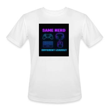 Same Nerd Different Loadout - Men's Moisture Wicking Performance T-Shirt - white - Front - Jackson (183cm)