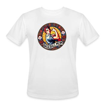 Baseball Mom 1970s Emblem - Men's Moisture Wicking Performance T-Shirt - white - Front - Jackson (183cm)