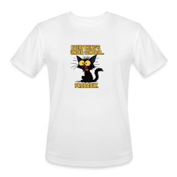Everything’s Under Control… Probably –Cat in Panic - Men's Moisture Wicking Performance T-Shirt - white - Front - Jackson (183cm)