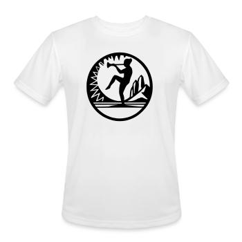 Horn Dancer Emblem - Men's Moisture Wicking Performance T-Shirt - white - Front - Jackson (183cm)