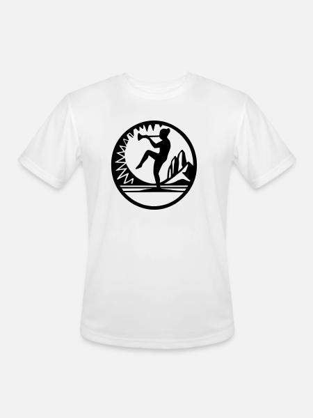 Horn Dancer Emblem - Men's Moisture Wicking Performance T-Shirt - white