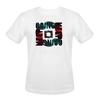 Neon Going Pulse Typography, keep going. - Men's Moisture Wicking Performance T-Shirt - white - Front - Jackson (183cm)