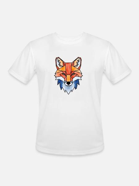 Polygon Fox - Men's Moisture Wicking Performance T-Shirt - white