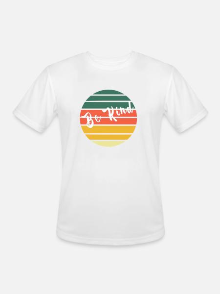 Be Kind Retro Rainbow Circle - Men's Moisture Wicking Performance T-Shirt - white