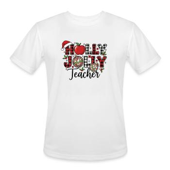 Holly Jolly Plaid Christmas - Men's Moisture Wicking Performance T-Shirt - white - Front - Jackson (183cm)