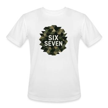 Camo Six Seven – modern geometric graphics. - Men's Moisture Wicking Performance T-Shirt - white - Front - Jackson (183cm)