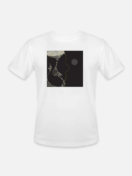 champagne face silhouette - Men's Moisture Wicking Performance T-Shirt - white