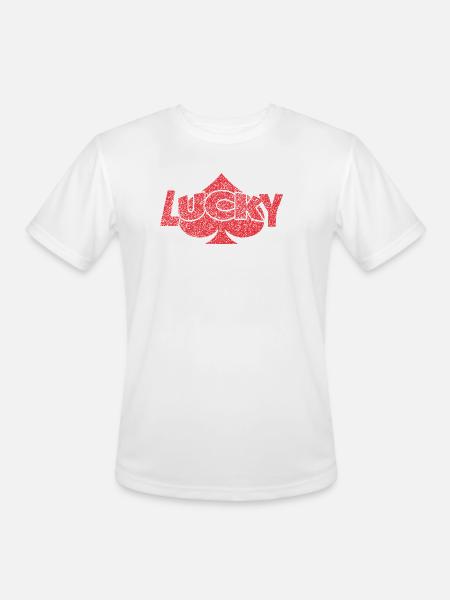 Lucky Spade - Men's Moisture Wicking Performance T-Shirt - white