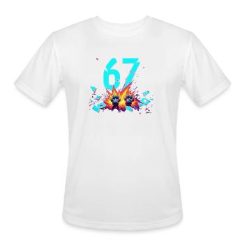 67 Burst Neon Paw Explosion - Men's Moisture Wicking Performance T-Shirt - white - Front - Jackson (183cm)