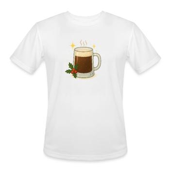 Holiday Steam Mug with Holly - Men's Moisture Wicking Performance T-Shirt - white - Front - Jackson (183cm)