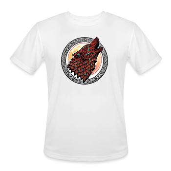 Howling Wolf Celtic Moon - Men's Moisture Wicking Performance T-Shirt - white - Front - Jackson (183cm)