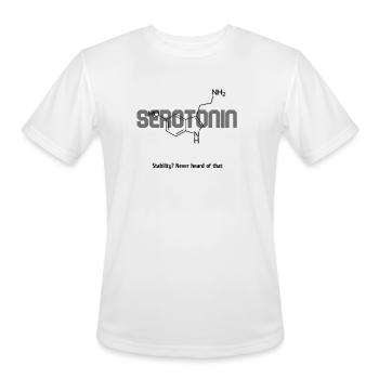 Serotonin Molecule - Men's Moisture Wicking Performance T-Shirt - white - Front - Jackson (183cm)