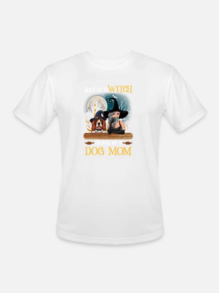 Witch Dog Mom Heart - Men's Moisture Wicking Performance T-Shirt - white