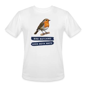 Bird Watching Goes Both Ways - Men's Moisture Wicking Performance T-Shirt - white - Front - Jackson (183cm)