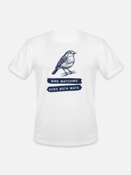 Bird Watching Goes Both Ways - Men's Moisture Wicking Performance T-Shirt - white