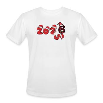 2026 Sleek New Year Tee - Men's Moisture Wicking Performance T-Shirt - white - Front - Jackson (183cm)