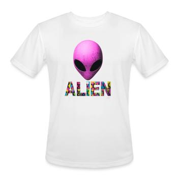 Neon Alien Word Mosaic - Men's Moisture Wicking Performance T-Shirt - white - Front - Jackson (183cm)
