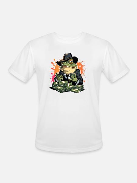 Exaggerated Expression Vector Illustration - Men's Moisture Wicking Performance T-Shirt - white