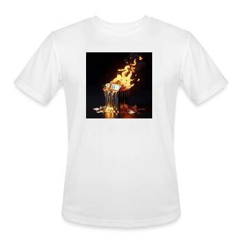 Cash is Trash - Burning Dollar Inflation Art - Men's Moisture Wicking Performance T-Shirt - white - Front - Jackson (183cm)